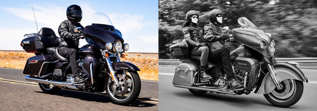 Compare the 2022 Harley-Davidson® Ultra Limited vs 2023 Indian Roadmaster near Farmington NH