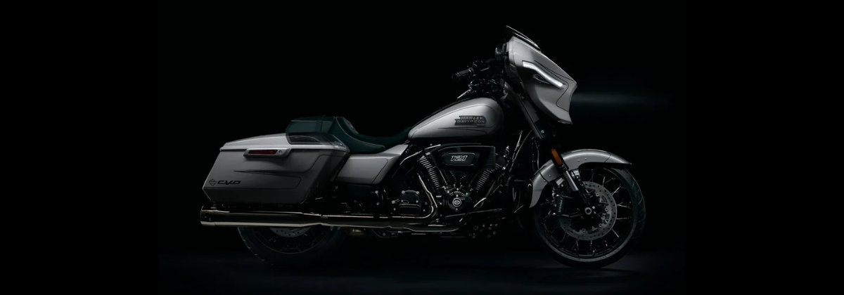 A 2023 Harley-Davidson® CVO™ Street Glide® stands out from the pack near Exeter NH
